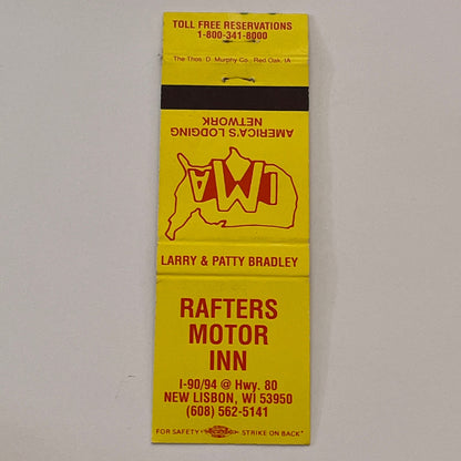 Rafters Motor Inn New Lisbon WI Vintage Matchbook Cover TB6-MB2-2