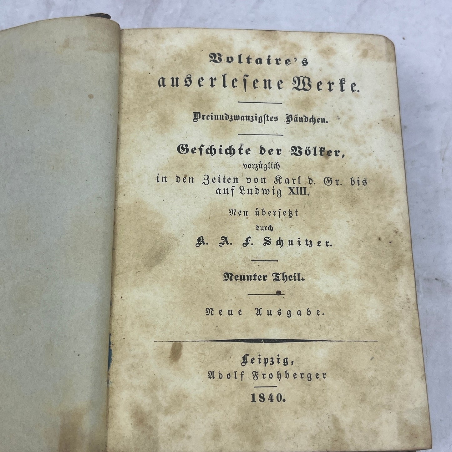 1840 Voltaire's Geschichte der Völker History of Peoples Part 9 German TE5-OB-2