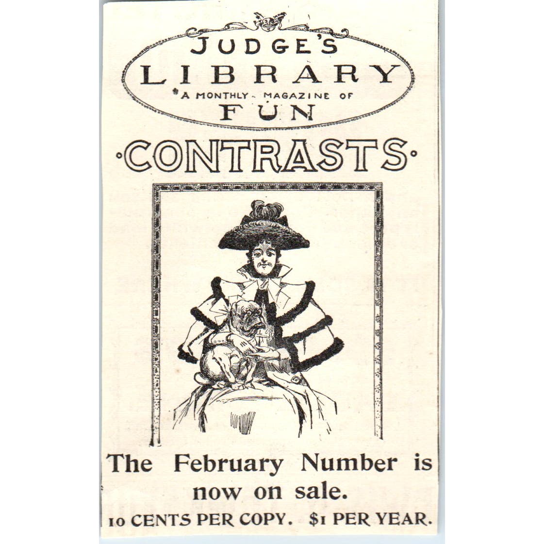 Judge's Library Magazine Fun Contrasts 1893 Judge Magazine Ad AB9-J