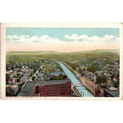 General View Looking East Ilion NY Vintage Original Postcard PC9
