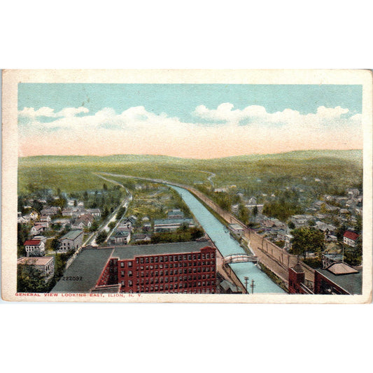 General View Looking East Ilion NY Vintage Original Postcard PC9