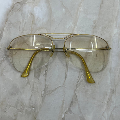 Vintage Aviator Rimless Gold Tone Eyeglasses Frames TD5G1-7