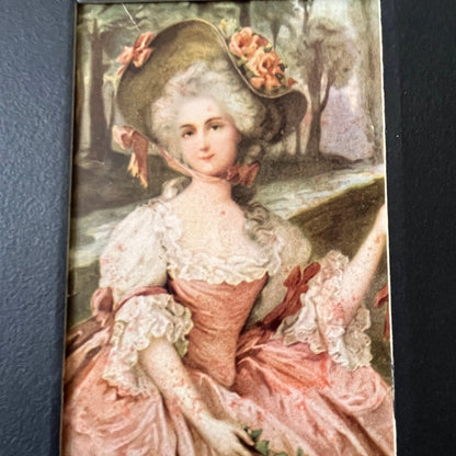 Marie Antoinette Wearing a Pink Gown and Hat Matted Vintage Art Print 5x7 V12
