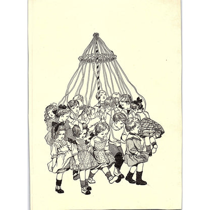 Man Pushing Children in Wheelbarrow Wm. Jacobs Vintage Art Print 5x7 V12