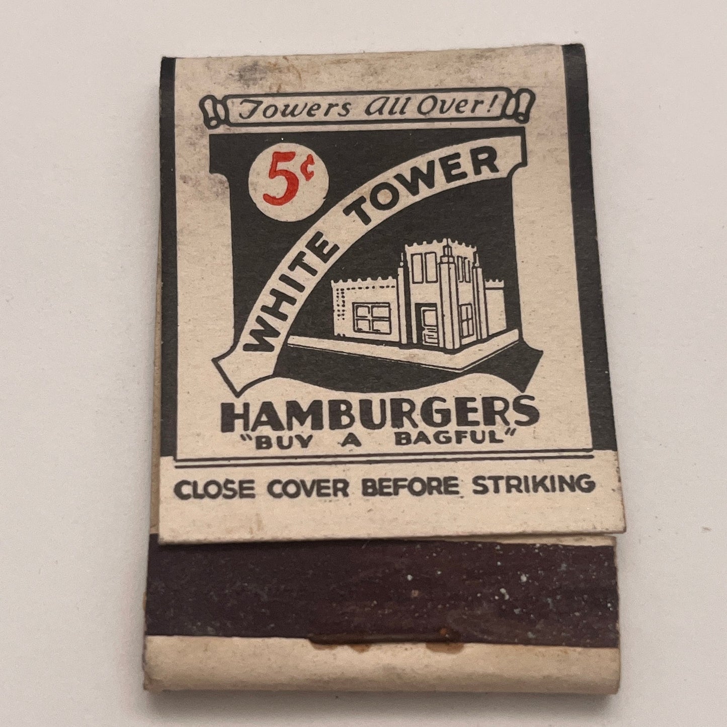 White Tower Hamburgers Vintage Matchbook Cover TB8-MB2-4