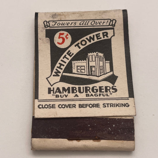 White Tower Hamburgers Vintage Matchbook Cover TB8-MB2-4