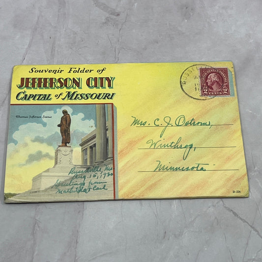 c1930 Souvenir of Jefferson City Capitol of Missouri Postcard Folder TB8-OD