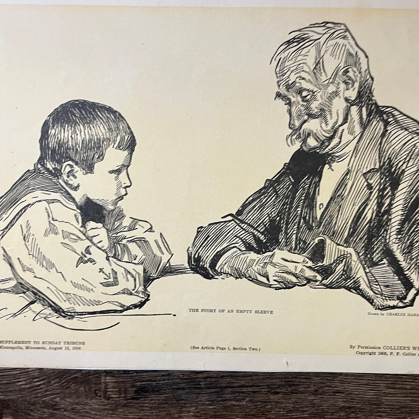 1906 The Story of an Empty Sleeve Art Supplement to Sunday Tribune 9x14 Print V3