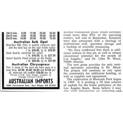 Barnard's Lapidary Kansas City MO 1972 Ad AF8-M4