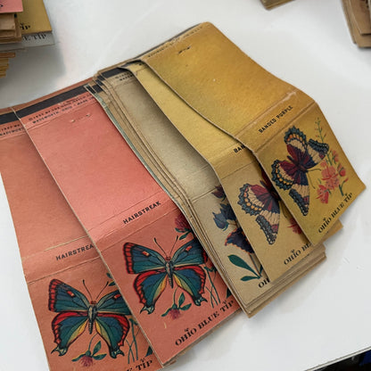 Huge Lot of Vintage Ohio Blue Tip Nature Matchbook Match Covers Bird Flower TF9