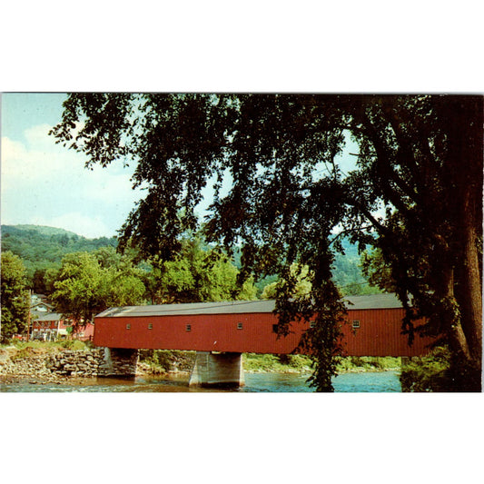 West Cornwall CT Housatonic River Vintage Covered Bridge Postcard PC12