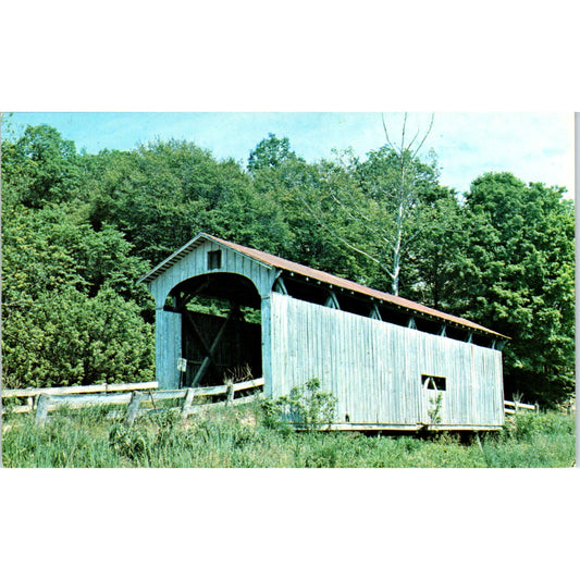 Root Bridge #8 Little Hocking River Decaturville OH Covered Bridge Postcard PC5