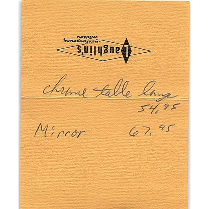 Jerry Baca Laughlin's Contemporary Interiors Houston Vtg Business Card ML1-6