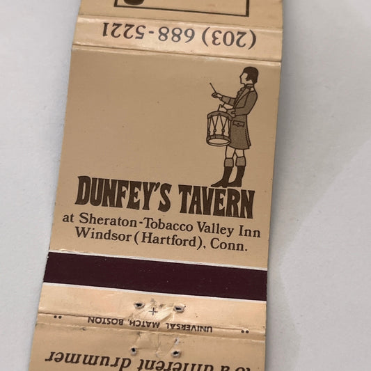 Dunfey's Tavern Sheraton-Tobacco Valley Inn Hartford Vintage Matchbook TB8-MB-14