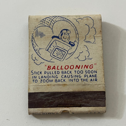 Gem Blades Naval Aviation Jargon Ballooning Vintage Matchbook Cover TB6-MB1-1