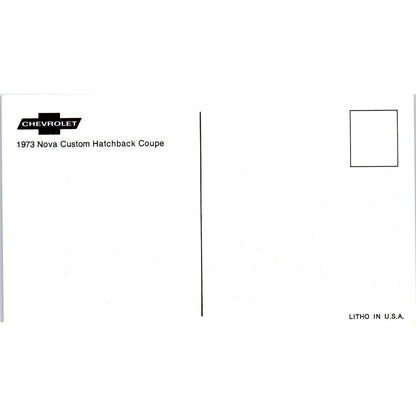 1973 Nova Custom Hatchback Coupe Chevrolet Chevy Vintage Postcard PC12