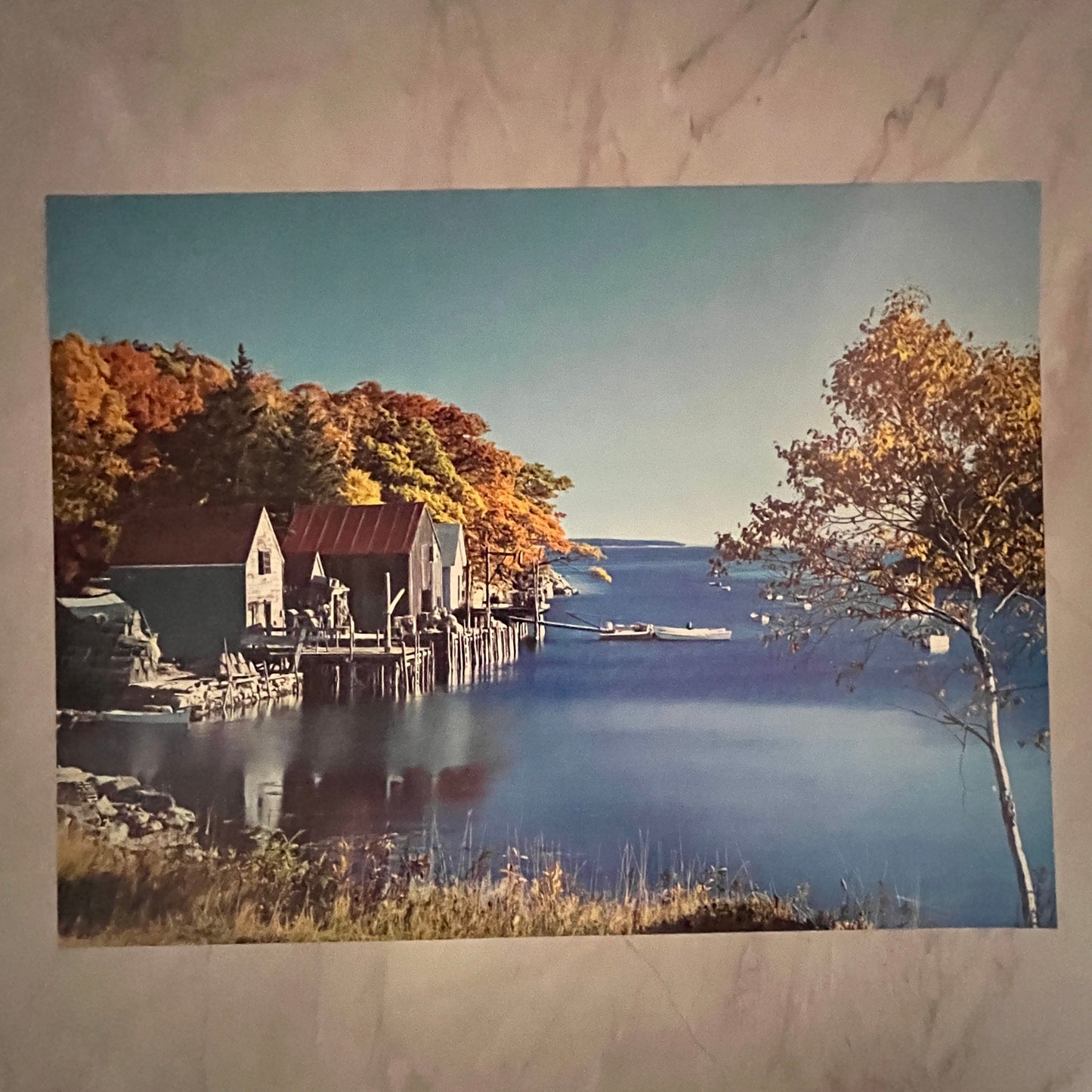 New Harbor Maine Fish Houses 12x16" Art Print FL1