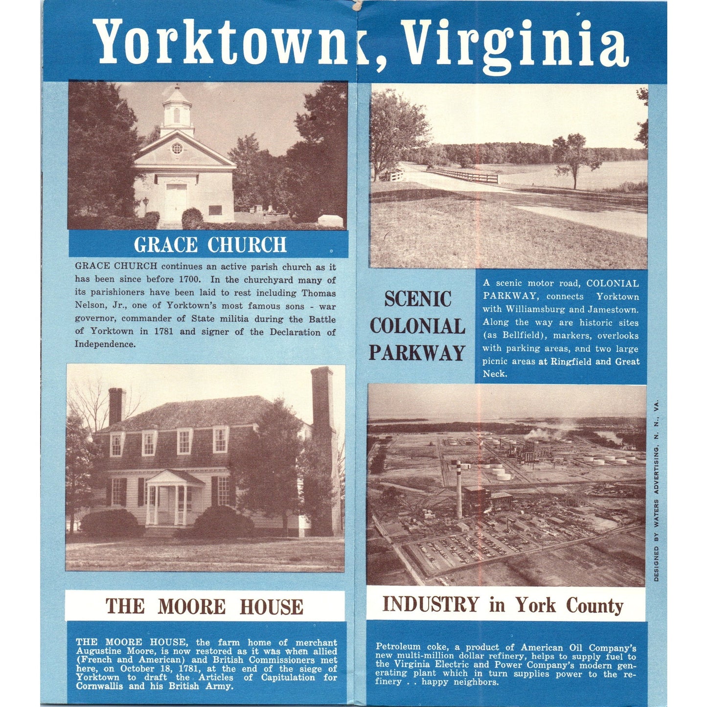 Vtg Yorktown Virginia Where Independence Was Won Map & Travel Brochure TF4-B2