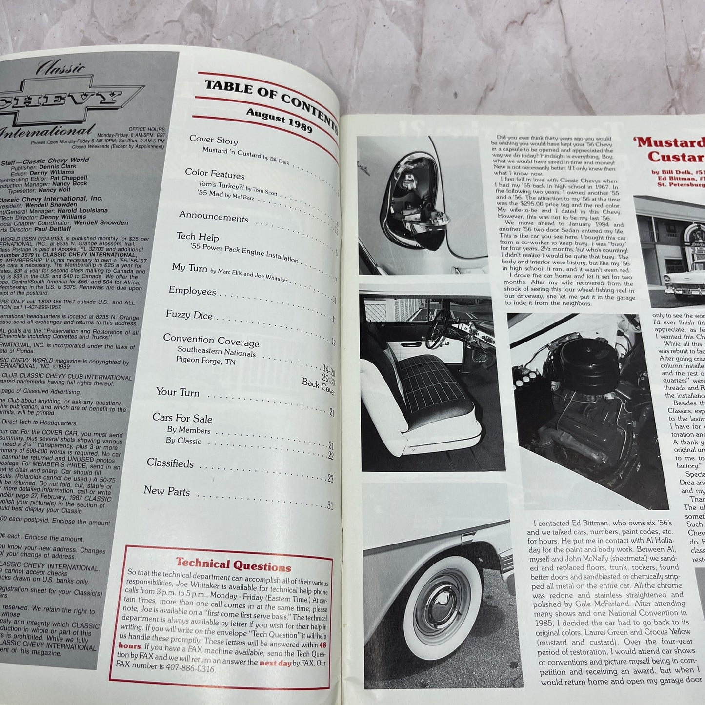 Firewall Forward Detail - '55, '56, '57 Classic Chevy World - Aug 1989 M31