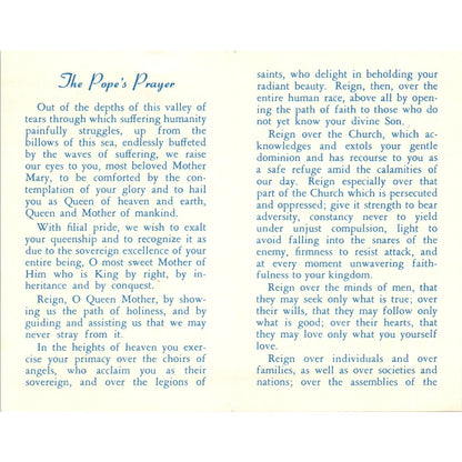 To Our Queen Mother Rev Joseph A Skelly Vintage Catholic Prayer Leaflet TH2-PC2