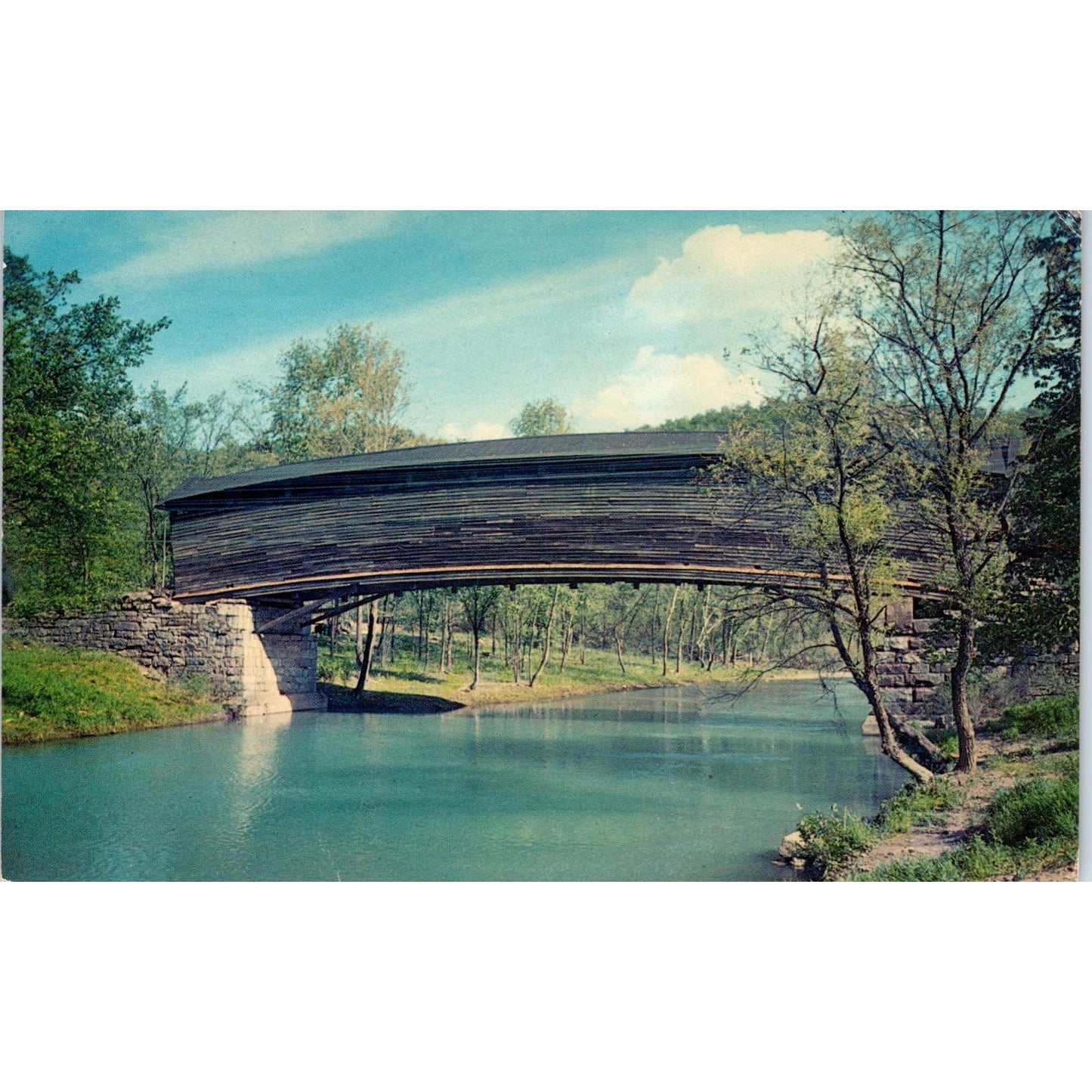 Humpback Bridge Covington VA Vintage Covered Bridge Postcard PC14