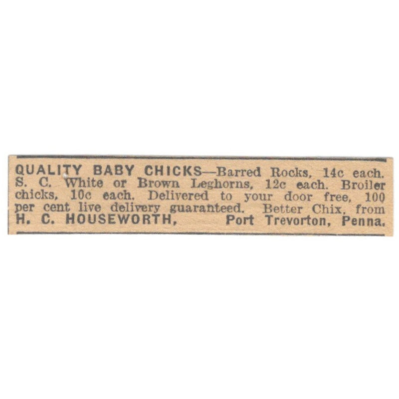 H.C. Houseworth Baby Port Trevorton PA 1922 Magazine Ad AF2-T1