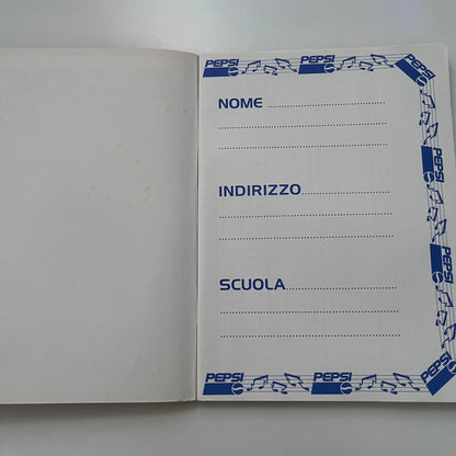 Vintage Italian PEPSI Promotional Notebook Surfing The Choice Is Yours Pigna TF9