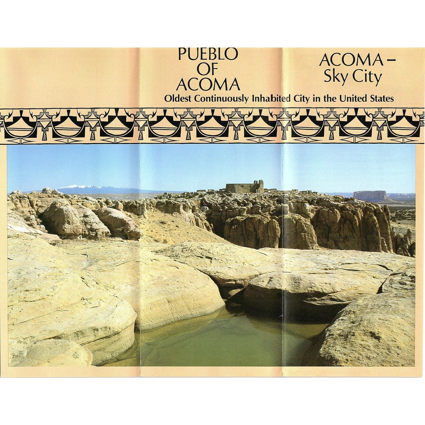 Pueblo of Acoma Sky City Albuquerque NM Vintage Fold Out Travel Brochure TH2-TB1