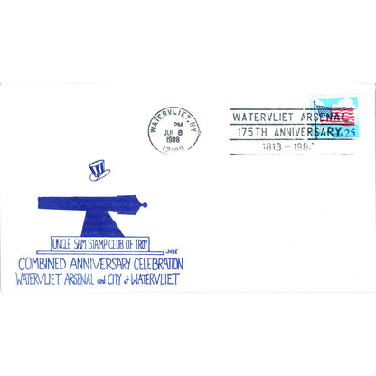 1988 Uncle Sam Stamp Club of Troy Anniversary Watervliet Postal Cover TI5-PC1