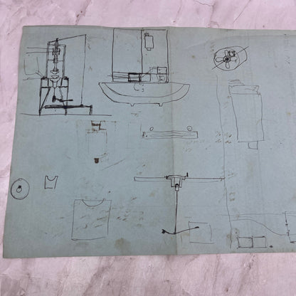 1800s Hand Drawn Diagram Schematics Manhattan Piggly Wiggly Corp Letterhead D22