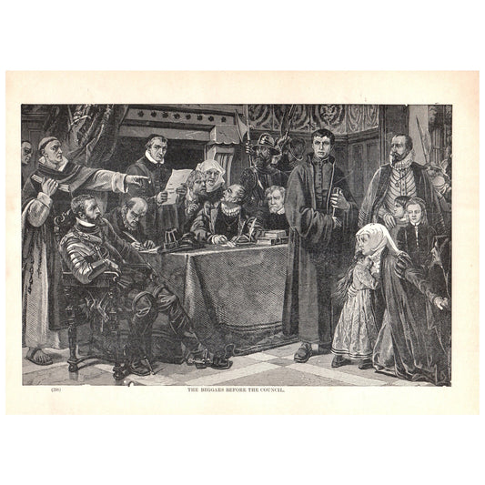 The Beggars Before the Council 1911 Engraving Print AF5-12