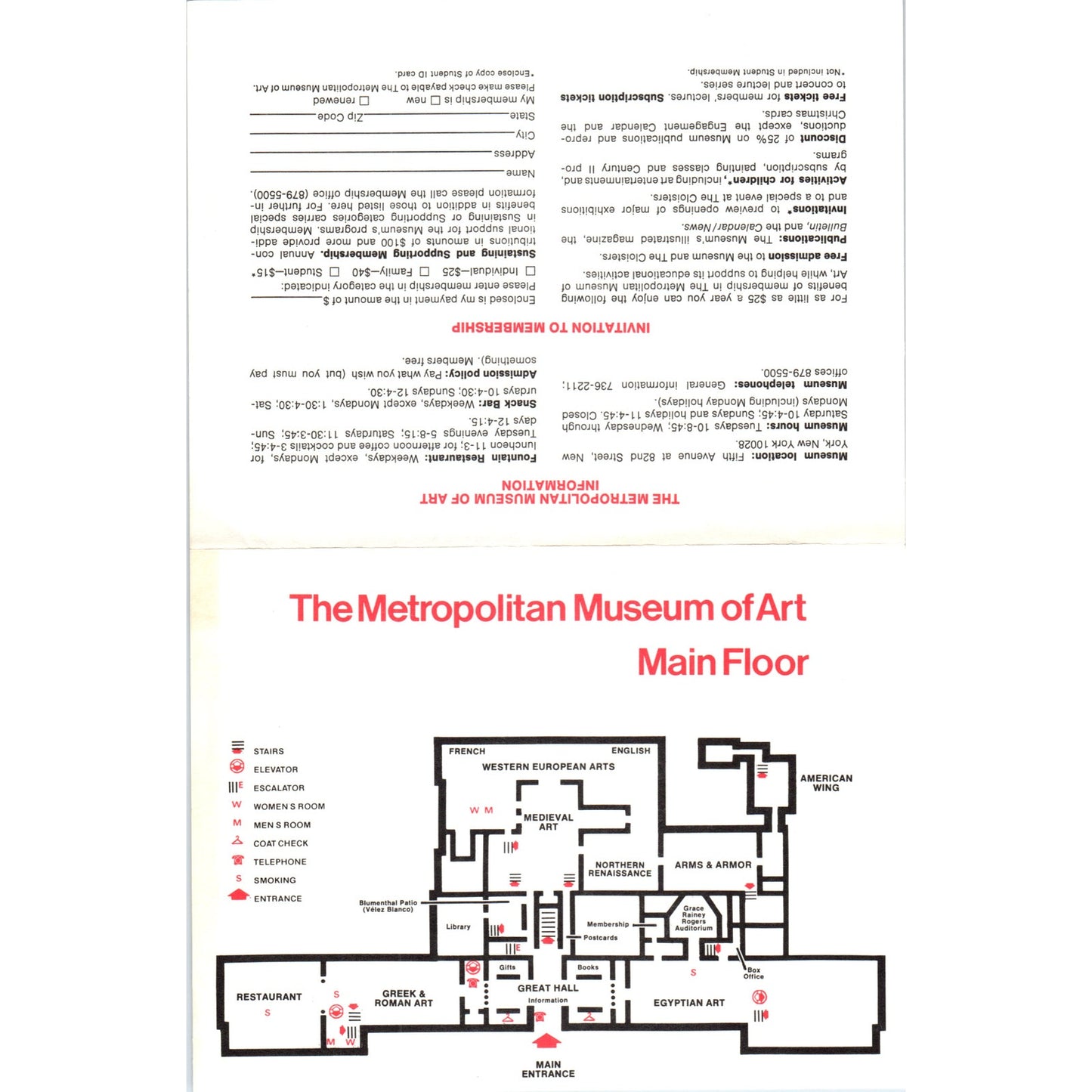 Vintage Metropolitan Museum of Art MOMA Travel Tourist Map TF4-BA