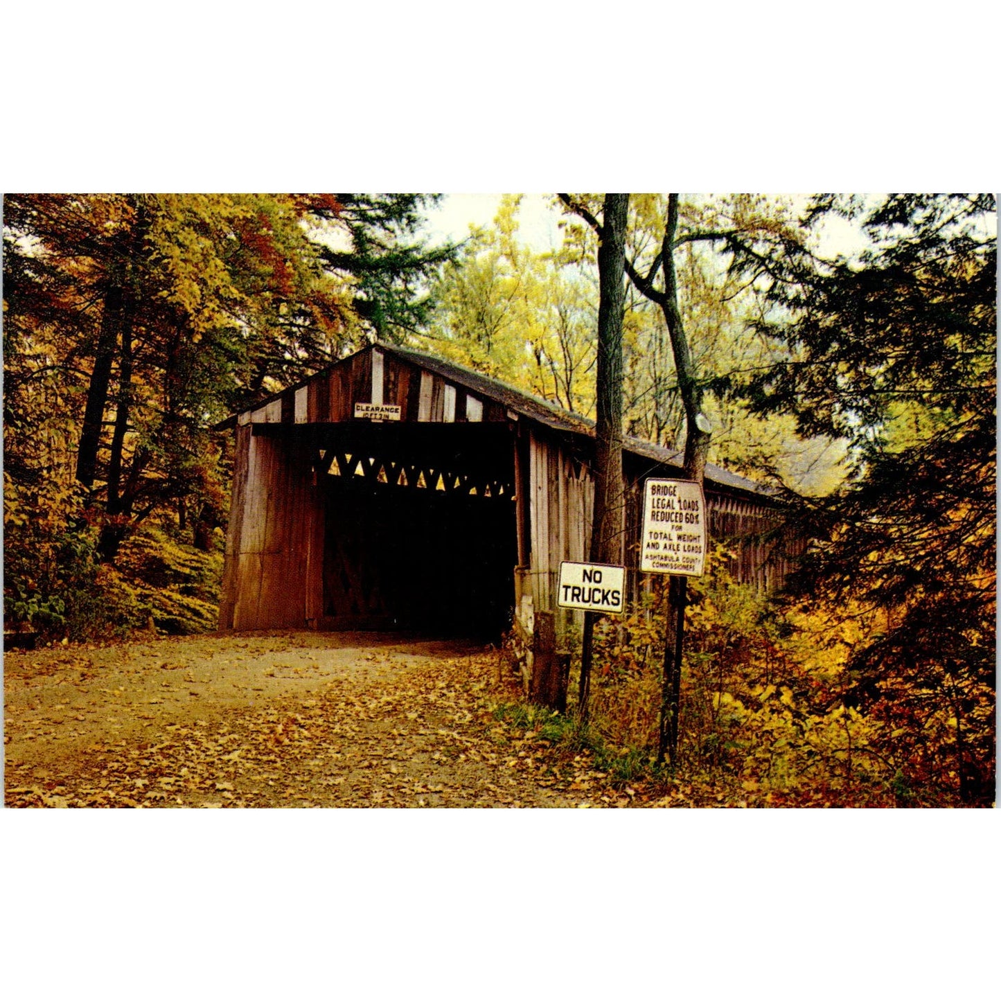 Windsor Mills Bridge Ashtabula County Ohio Covered Bridge Postcard PB10