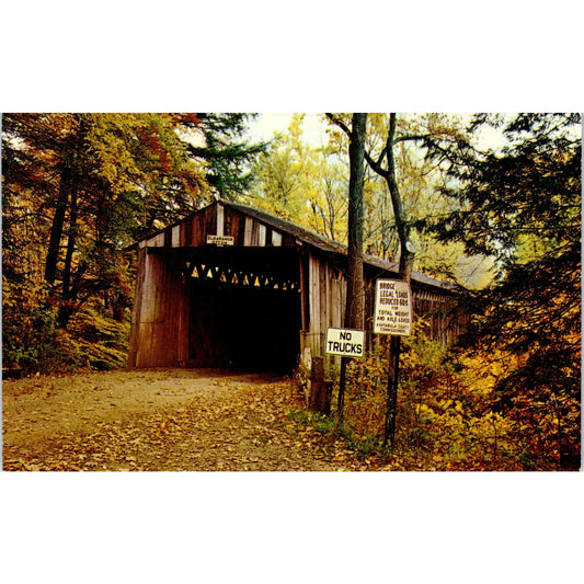 Windsor Mills Bridge Ashtabula County Ohio Covered Bridge Postcard PB10