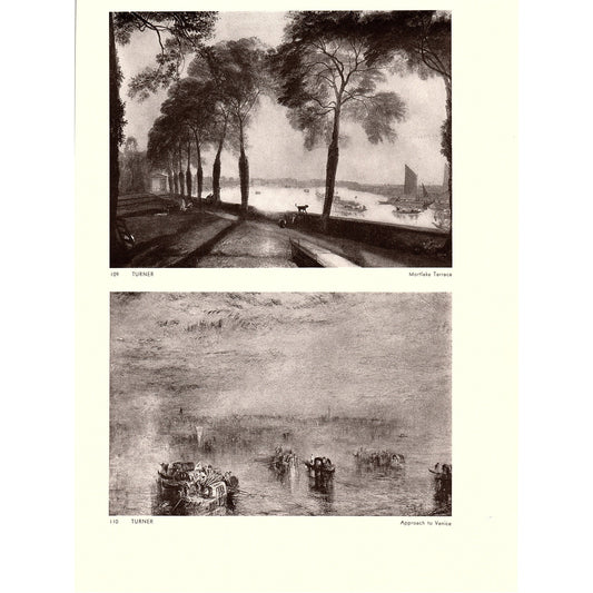 Turner - Approach to Venice, Mortlake Terrace Vintage Art Print 8.5x11 V5