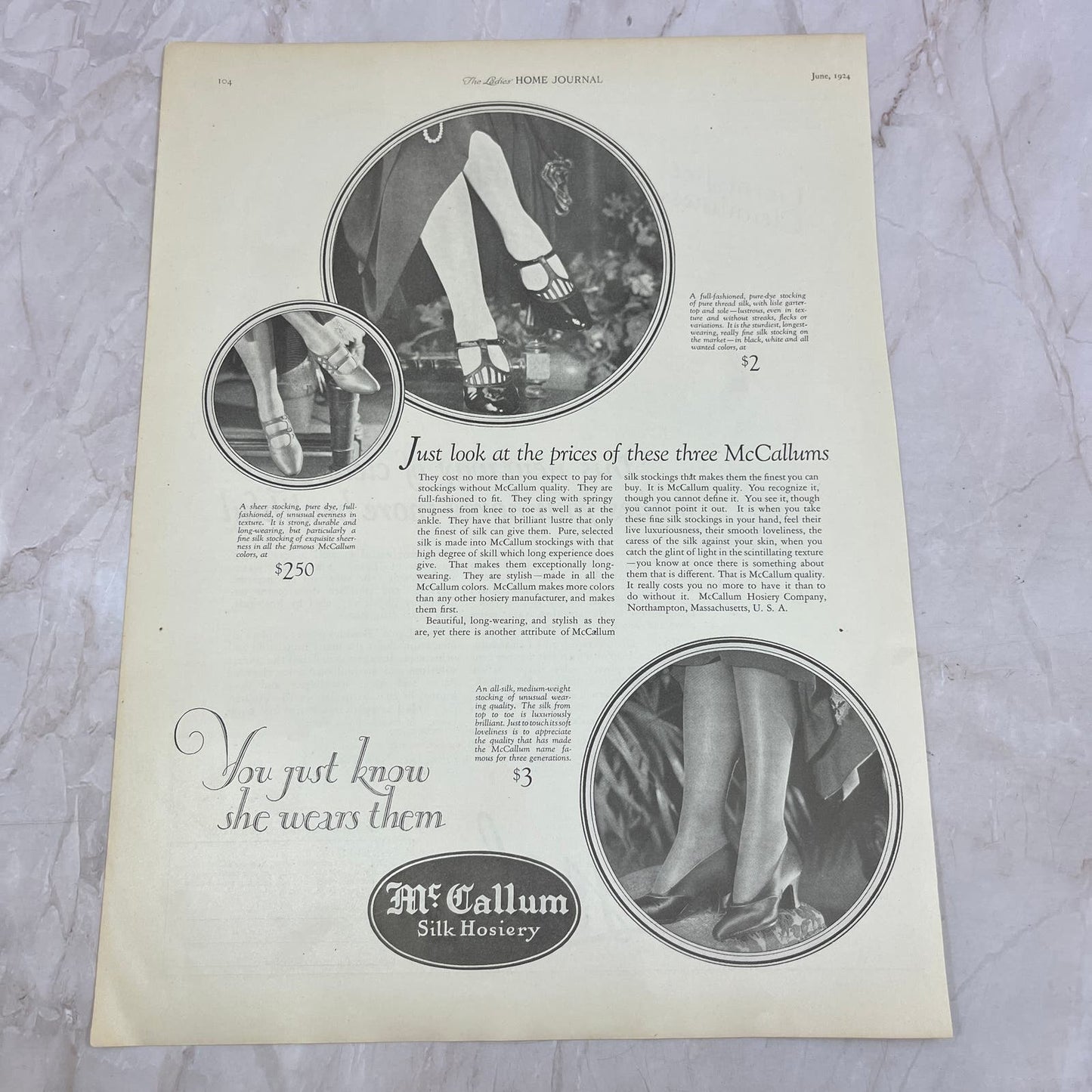 McCallum Silk Hosiery 1924 Magazine Ad FL6-11