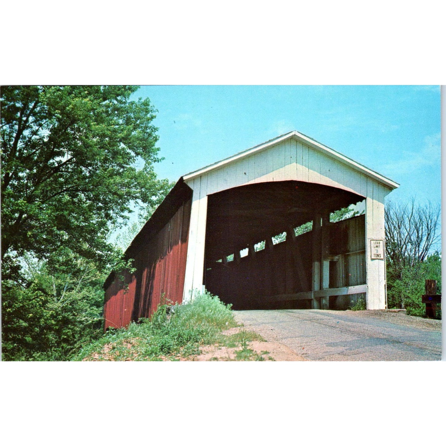 Coal Creek Bridge Parke County IN Vintage Covered Bridge Postcard PD5
