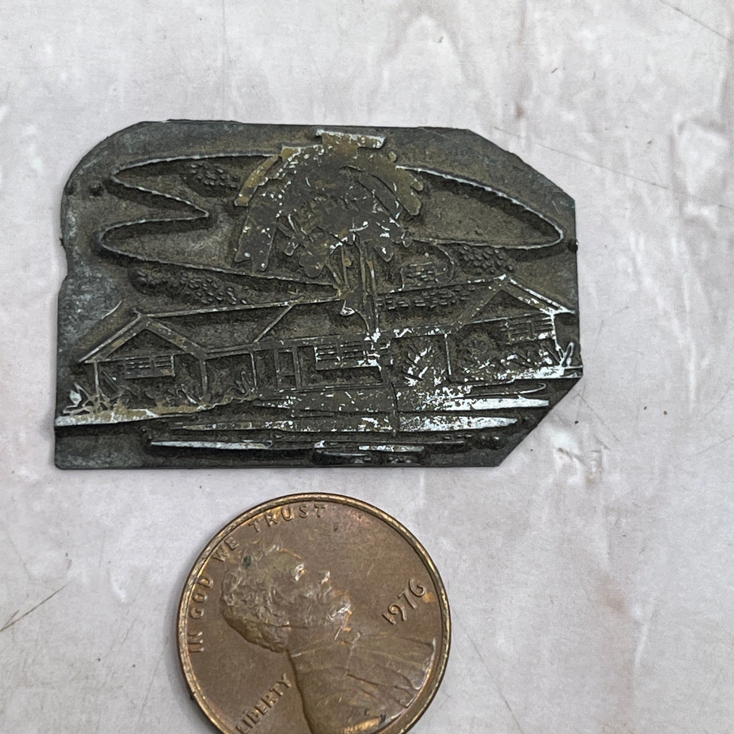 Retro Bungalow House Vintage Letterpress Printers Block Plate SF5-S