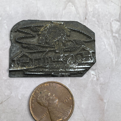 Retro Bungalow House Vintage Letterpress Printers Block Plate SF5-S