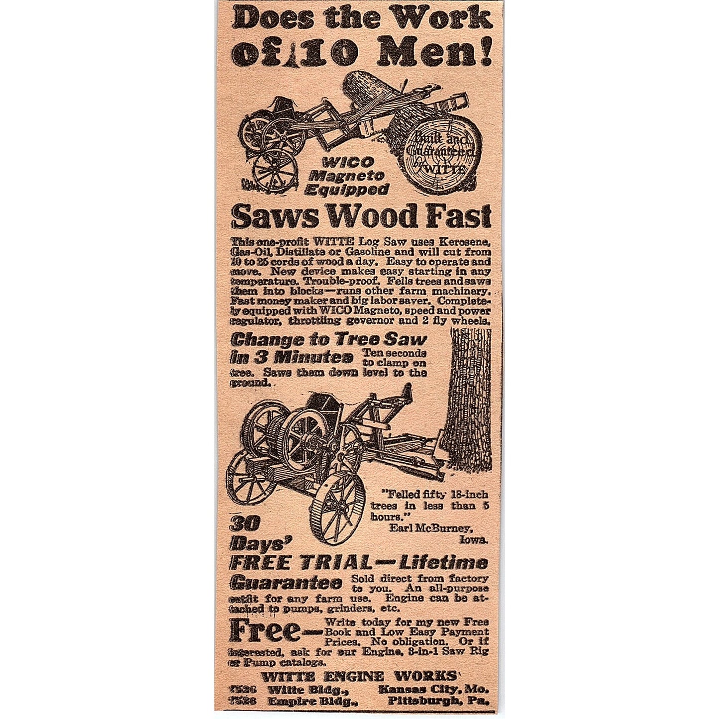 Charles Bubolz Winthrop MN Lake Becomes Farm in 50 Years 1926 Ad AG3-4