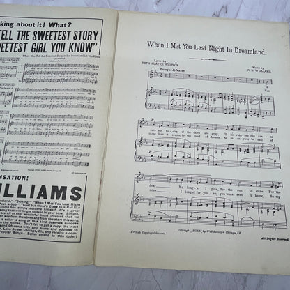 When I Met You Last Night in Dreamland Maud Lambert 1913 Sheet Music V15