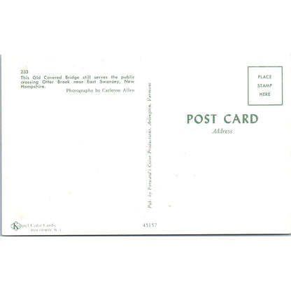 Otter Brook East Swanzey New Hampshire Covered Bridge Postcard PC7