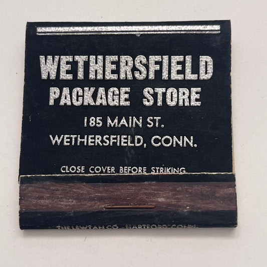 Wethersfield Package Store Wethersfield CT Vintage Matchbook Cover TB8-MB-7