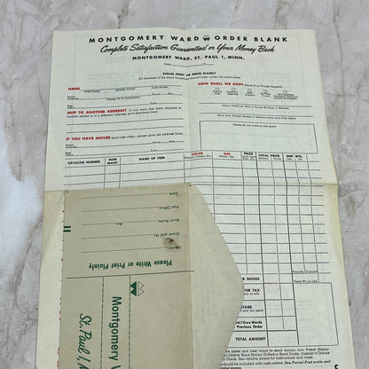Vintage Montgomery Ward Order Blank St. Paul Minnesota AE3