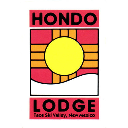 Hondo Lodge Brooke & Harry Franzagen Taos Ski Valley NM Vtg Business Card SE3-B1