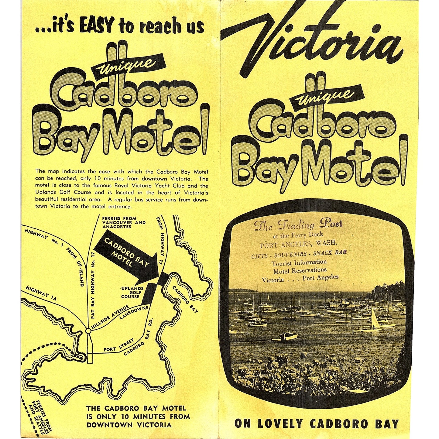 The Cadboro Bay Motel Victoria BC 1960s Travel Brochure TH2-TB4