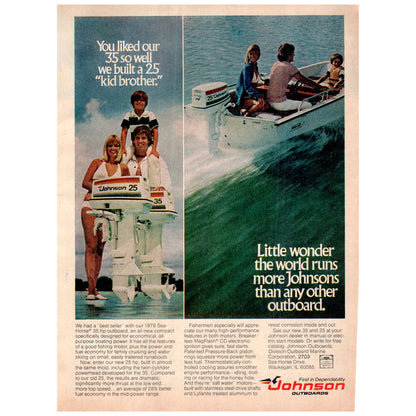 Johnson Outboards 1976 Seahorse 35HP Outboard 1977 Ad D25