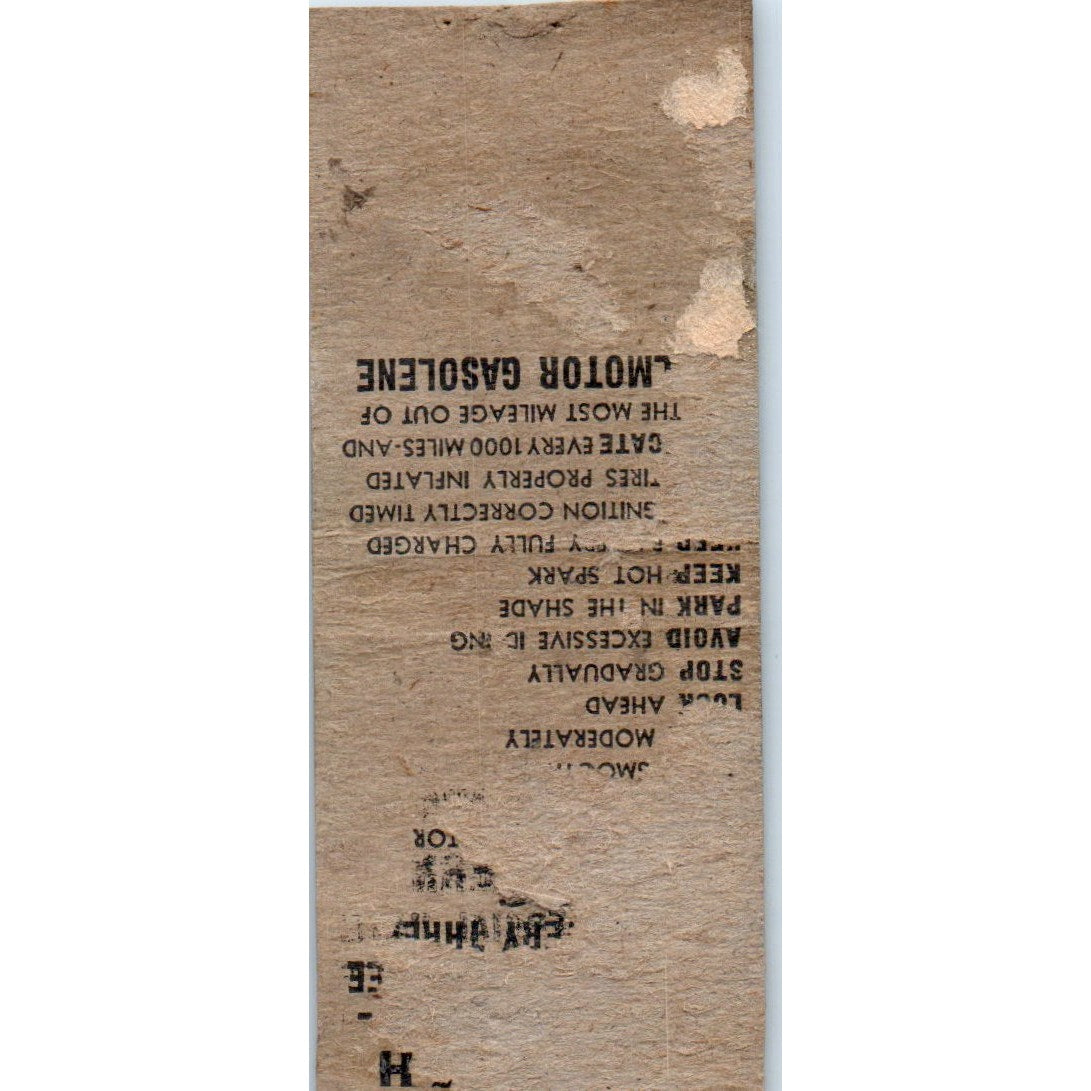 Tony's Tavern Commercial Hotel Koolmotor Gas Mondovi WI Vtg Matchbook SD2-Y10