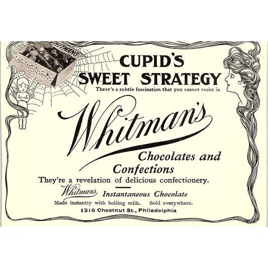 Whitman's Chocolates Cupid's Sweet Strategy Philadelphia - 1904 Ad AF5-1