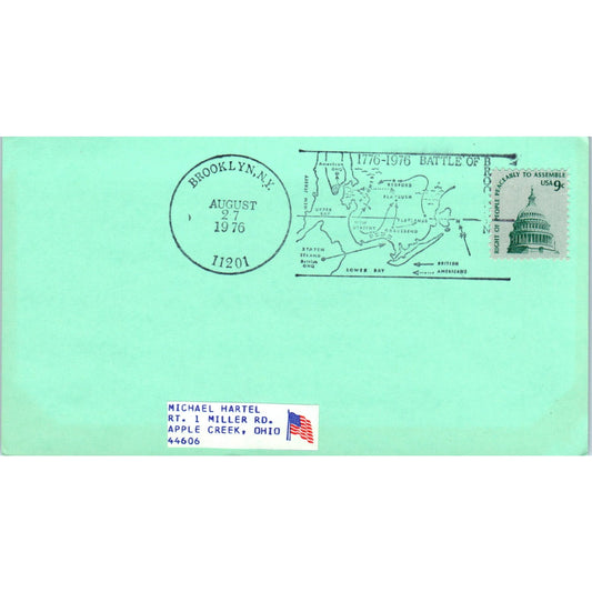 1976 Battle of Brooklyn Apple Creek Ohio Postal Cover TI5-PC1